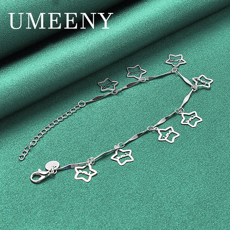 Charm 925 Sterling Silver 8 Inch Exquisite Star Hollow Bracelet Women Fashion Party Jewelry Wedding
Charm 925 Sterling Silver 8 Inch Exquisite Star Hollow Bracelet Women Fashion Party Jewelry Wedding