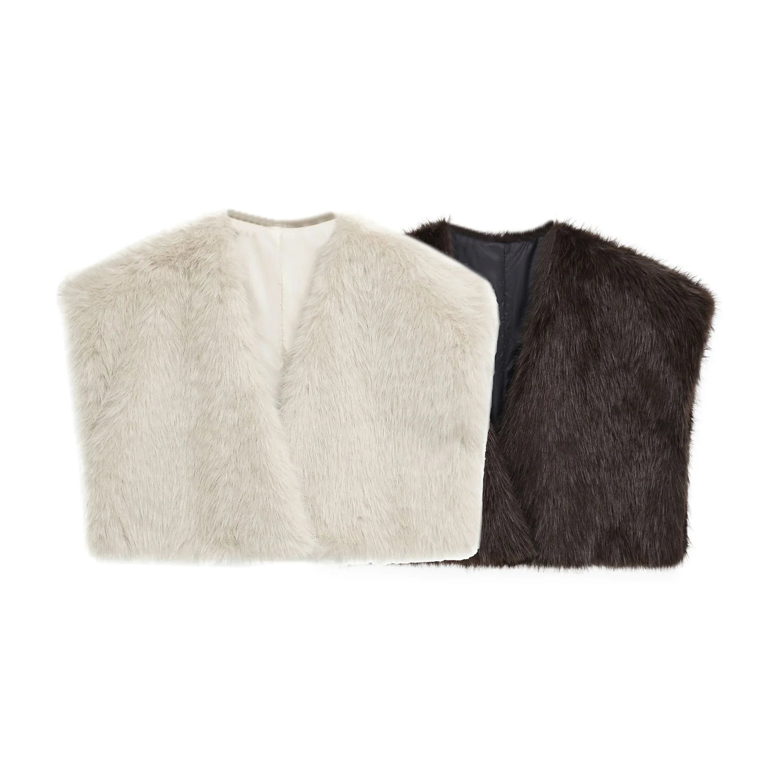 Zevity 2026, женская модная однотонная накидка из искусственного меха, эффективная накидка с открытой строчкой, жилет, женская зимняя короткая жилетка, топы CT9511
Zevity 2026, женская модная однотонная накидка из искусственного меха, эффективная накидка с открытой строчкой, жилет, женская зимняя короткая жилетка, топы CT9511