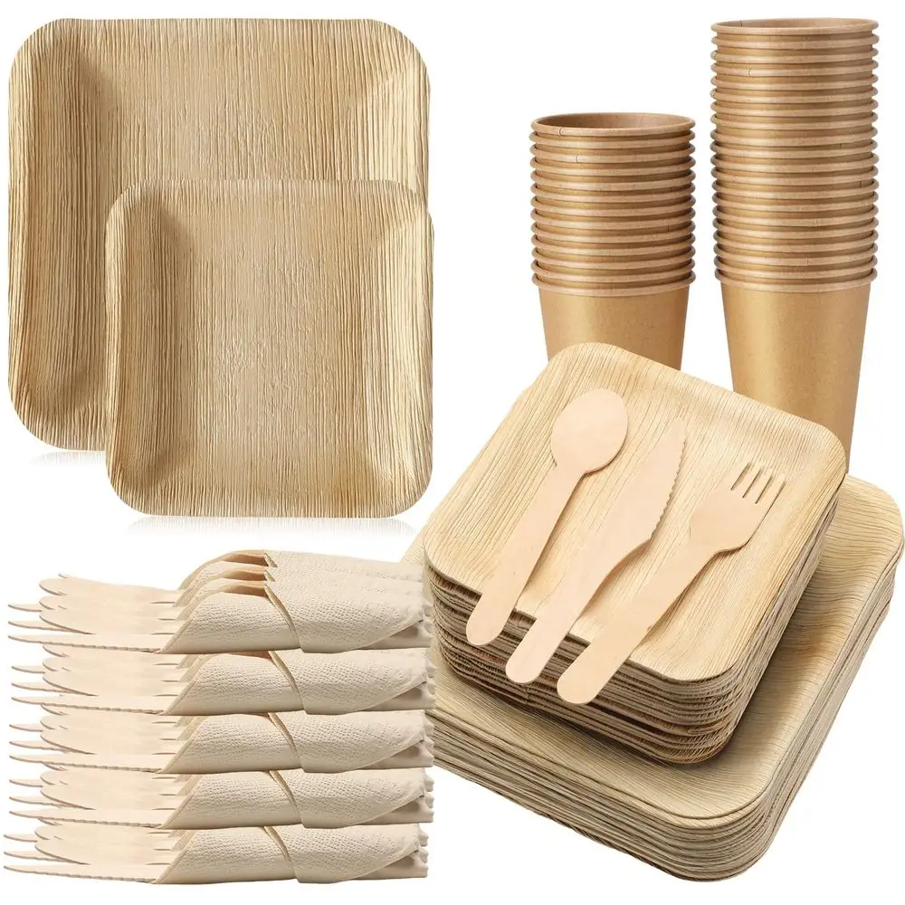 350 Pcs Palm Leaf Disposable Dinnerware Set for 50 Guests, 50 Square Palm Leaf Plates 50 Dessert Plates 50 Forks 50 Spoons 50 K
350 Pcs Palm Leaf Disposable Dinnerware Set for 50 Guests, 50 Square Palm Leaf Plates 50 Dessert Plates 50 Forks 50 Spoons 50 K
