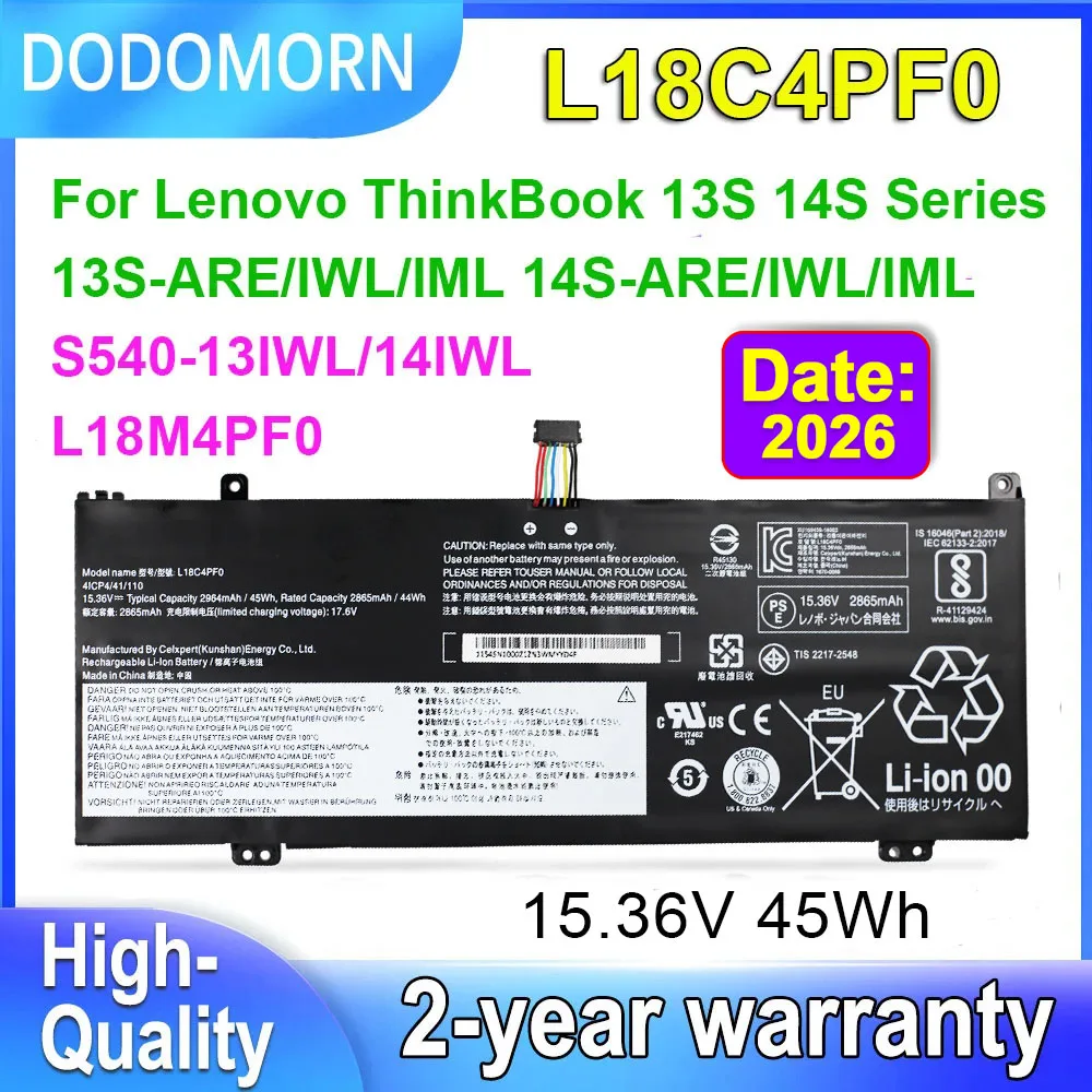 DODOMORN Laptop Battery L18C4PF0 For Lenovo ThinkBook 13S 14S 13S-ARE 13S-IWL 13S-IML 14S-ARE 14S-IWL 14S-IML L18M4PF0 L18D4PF0
DODOMORN Laptop Battery L18C4PF0 For Lenovo ThinkBook 13S 14S 13S-ARE 13S-IWL 13S-IML 14S-ARE 14S-IWL 14S-IML L18M4PF0 L18D4PF0