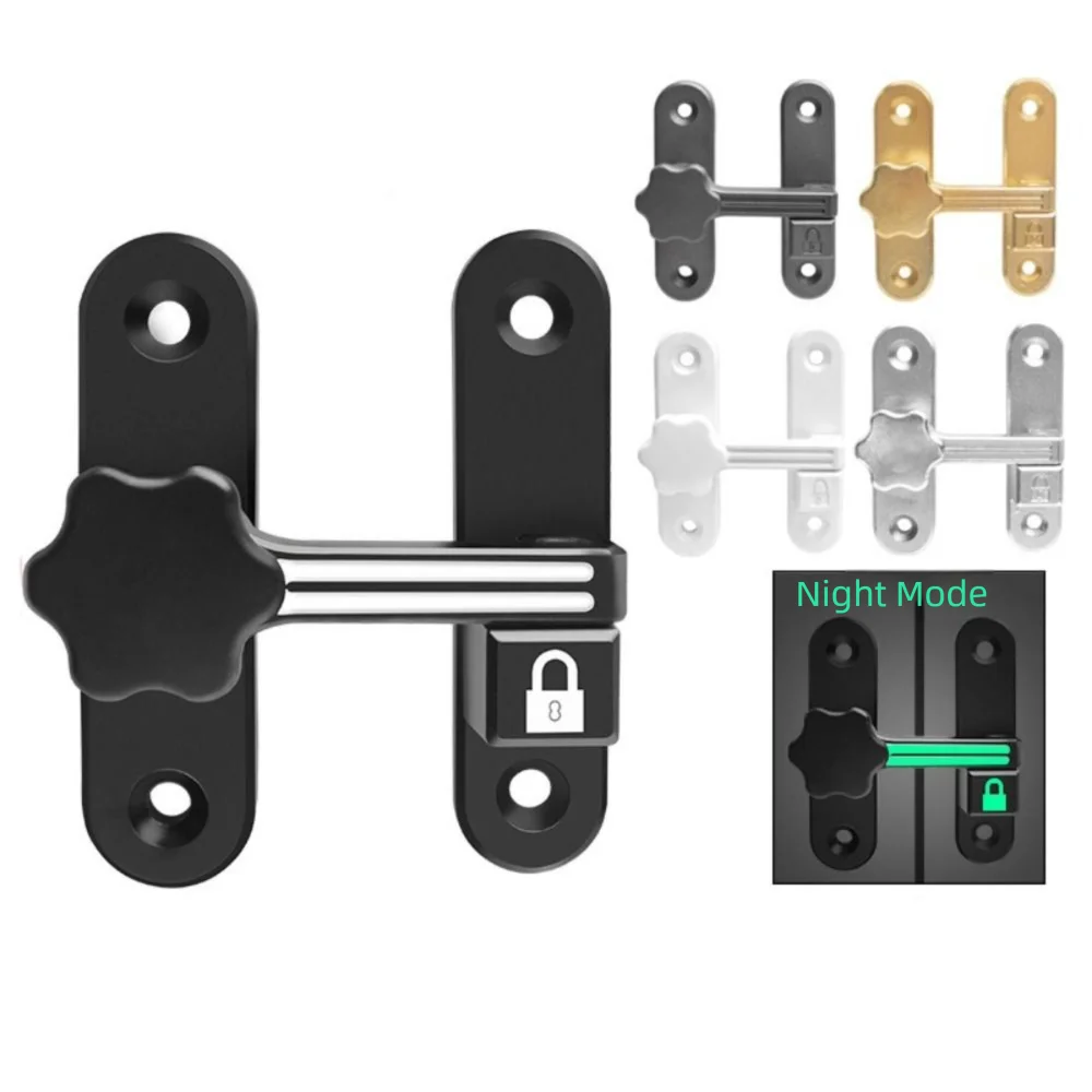 New Zinc Alloy Luminous Door Lock No Punching 90/180 Degree Door Buckle Burglar Proof Privacy Protection Door Latch Furniture
New Zinc Alloy Luminous Door Lock No Punching 90/180 Degree Door Buckle Burglar Proof Privacy Protection Door Latch Furniture