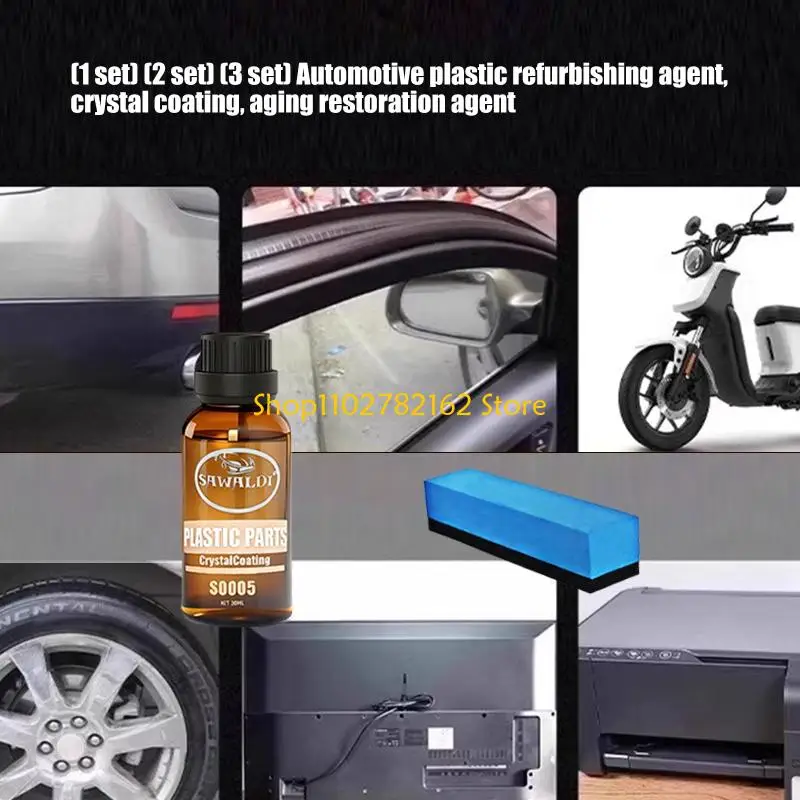 547B Car Plastic Restorer and Coating 30 Bottle with Sponge for Faded Trim Care, Bumper Touch Up and Exterior Use
547B Car Plastic Restorer and Coating 30 Bottle with Sponge for Faded Trim Care, Bumper Touch Up and Exterior Use
