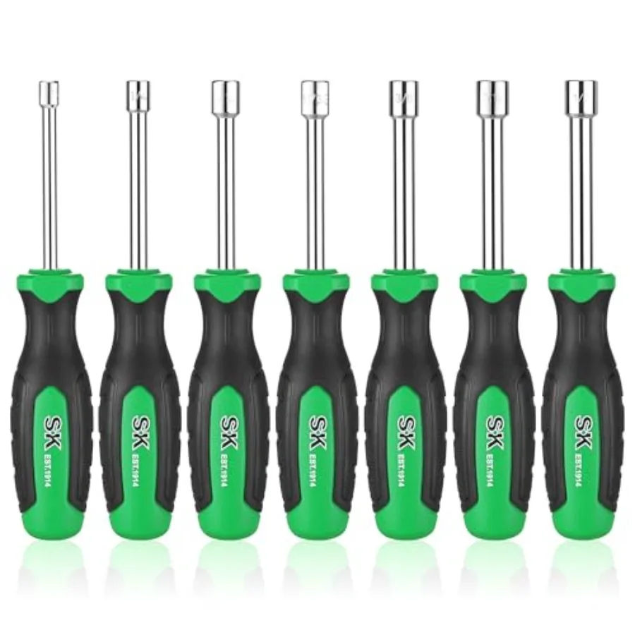 7-Piece Nut Driver Set 3/16" 1/4" 5/16" 11/32" 3/8" 7/16" 1/2" Premium CR-V Construction SureGrip Handle
7-Piece Nut Driver Set 3/16" 1/4" 5/16" 11/32" 3/8" 7/16" 1/2" Premium CR-V Construction SureGrip Handle