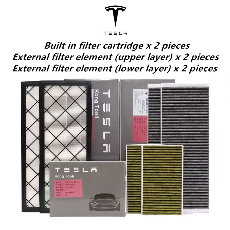 Complete set of air filtration components for Tesla Model Y;internal and external;activated carbon filter;HEPA filter;6 pieces
Complete set of air filtration components for Tesla Model Y;internal and external;activated carbon filter;HEPA filter;6 pieces
