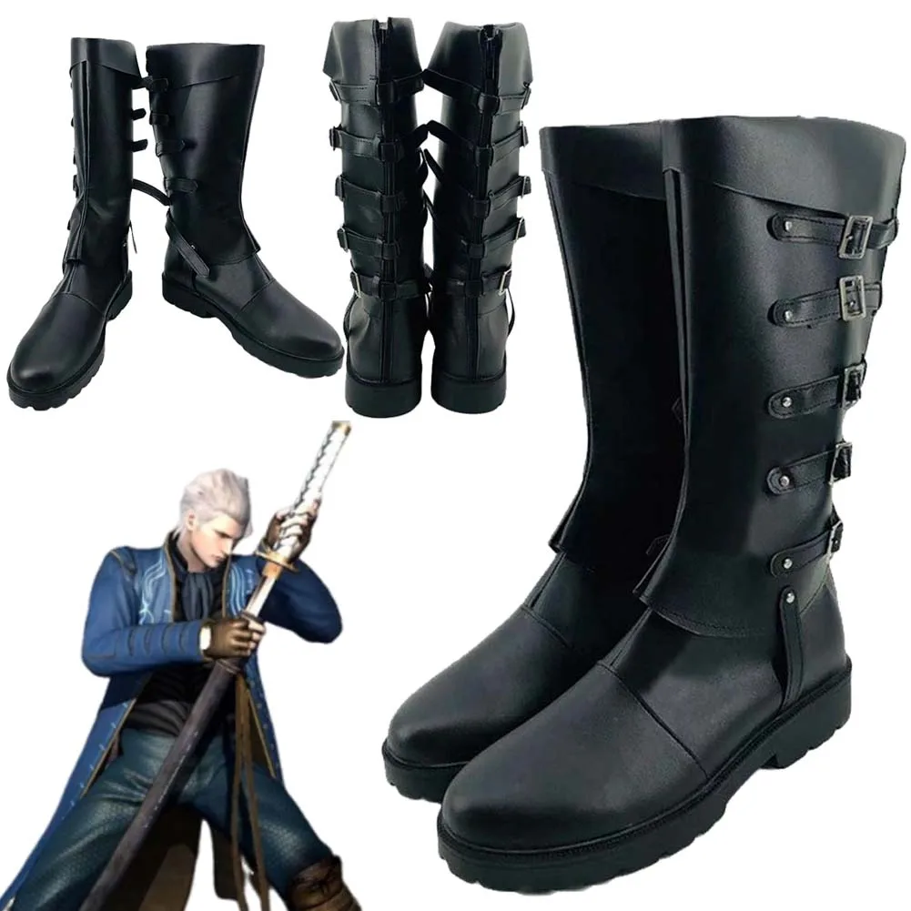 Game DMC Vergil Black waterproof Long boots Halloween Costumes Outfits Accessory Party Uniform Carnival Role Play Props
Game DMC Vergil Black waterproof Long boots Halloween Costumes Outfits Accessory Party Uniform Carnival Role Play Props