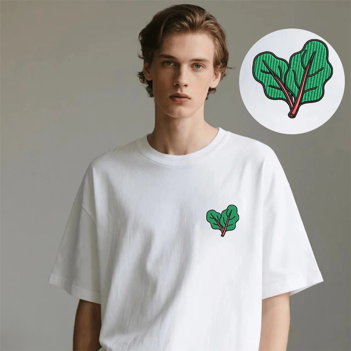 Y2K Green Veggies Men & Women Embroidered Cotton T-Shirt – Lively Top Tees with Luxury Embroidery for Picnic Gatherings
Y2K Green Veggies Men & Women Embroidered Cotton T-Shirt – Lively Top Tees with Luxury Embroidery for Picnic Gatherings