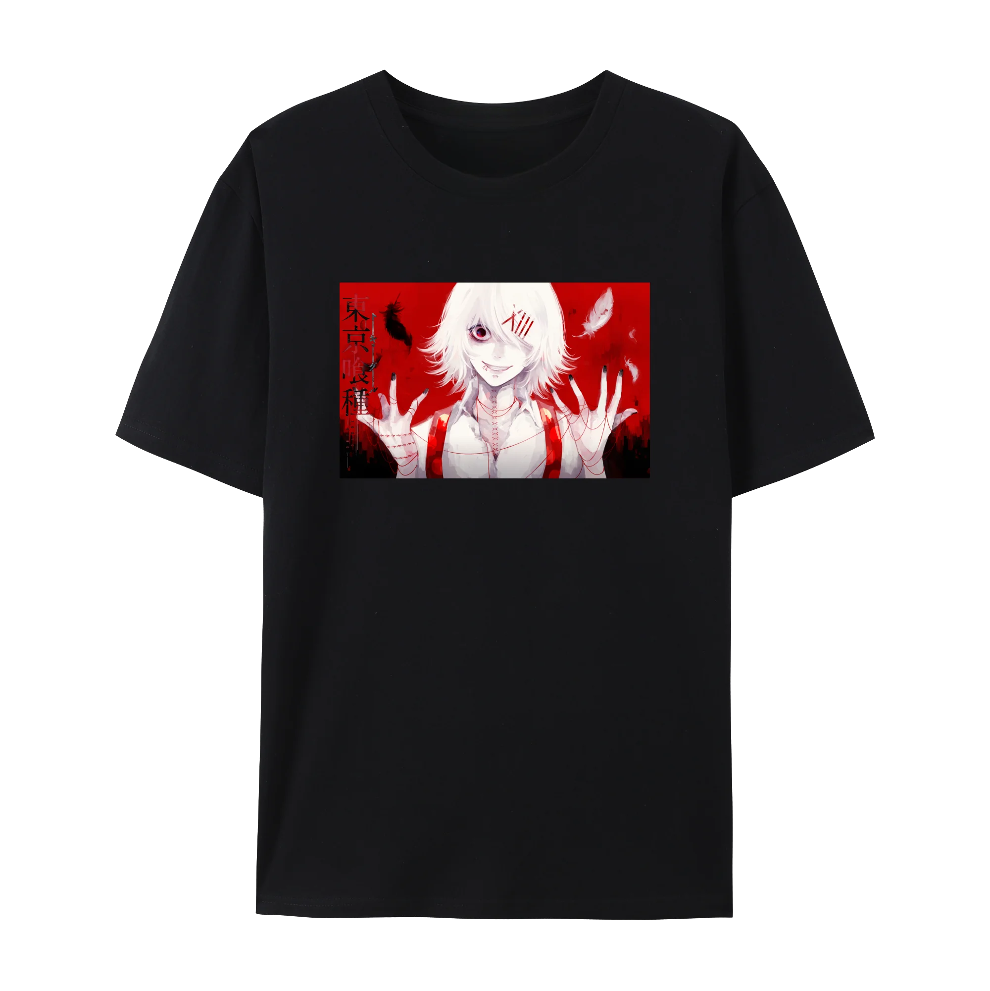 Хлопковая футболка с рисунком Tokyo Anime Ghoul Kaneki Ken, рубашка унисекс с короткими рукавами и круглым вырезом японского аниме
Хлопковая футболка с рисунком Tokyo Anime Ghoul Kaneki Ken, рубашка унисекс с короткими рукавами и круглым вырезом японского аниме
