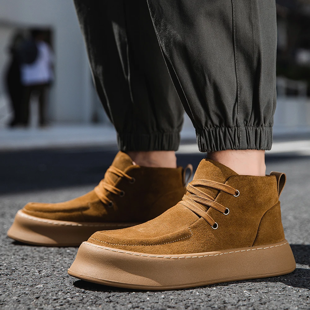 Leather Classic Ankle Snow Boots For Men autumn Non-slip Lace-up Shoes outdoor Flats brown high top men sneakers
Leather Classic Ankle Snow Boots For Men autumn Non-slip Lace-up Shoes outdoor Flats brown high top men sneakers