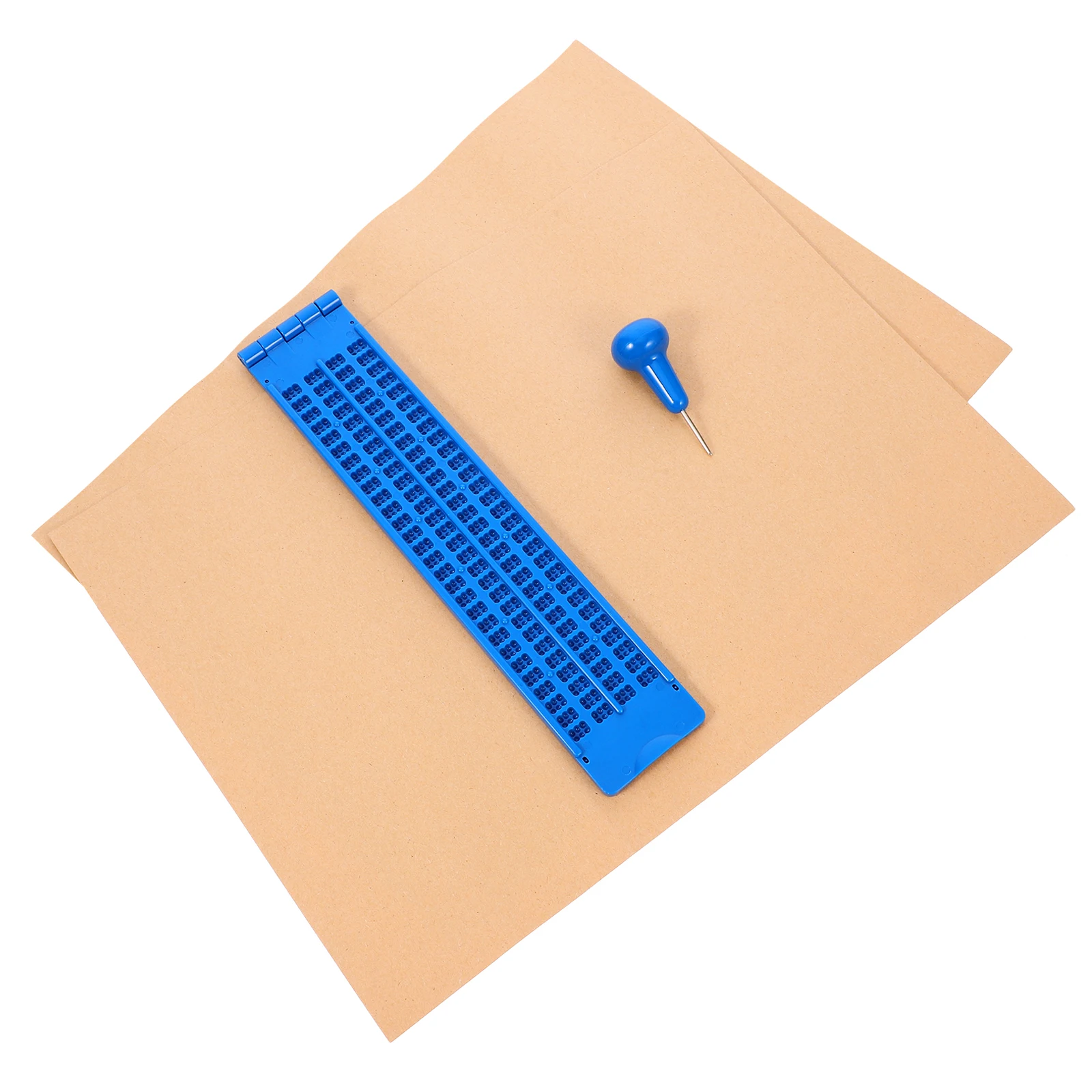 27 Lines 30 Braille Writing Board Set Stylus 2 Sheets Plastic Material Lightweight Portable Durability for Blind
27 Lines 30 Braille Writing Board Set Stylus 2 Sheets Plastic Material Lightweight Portable Durability for Blind