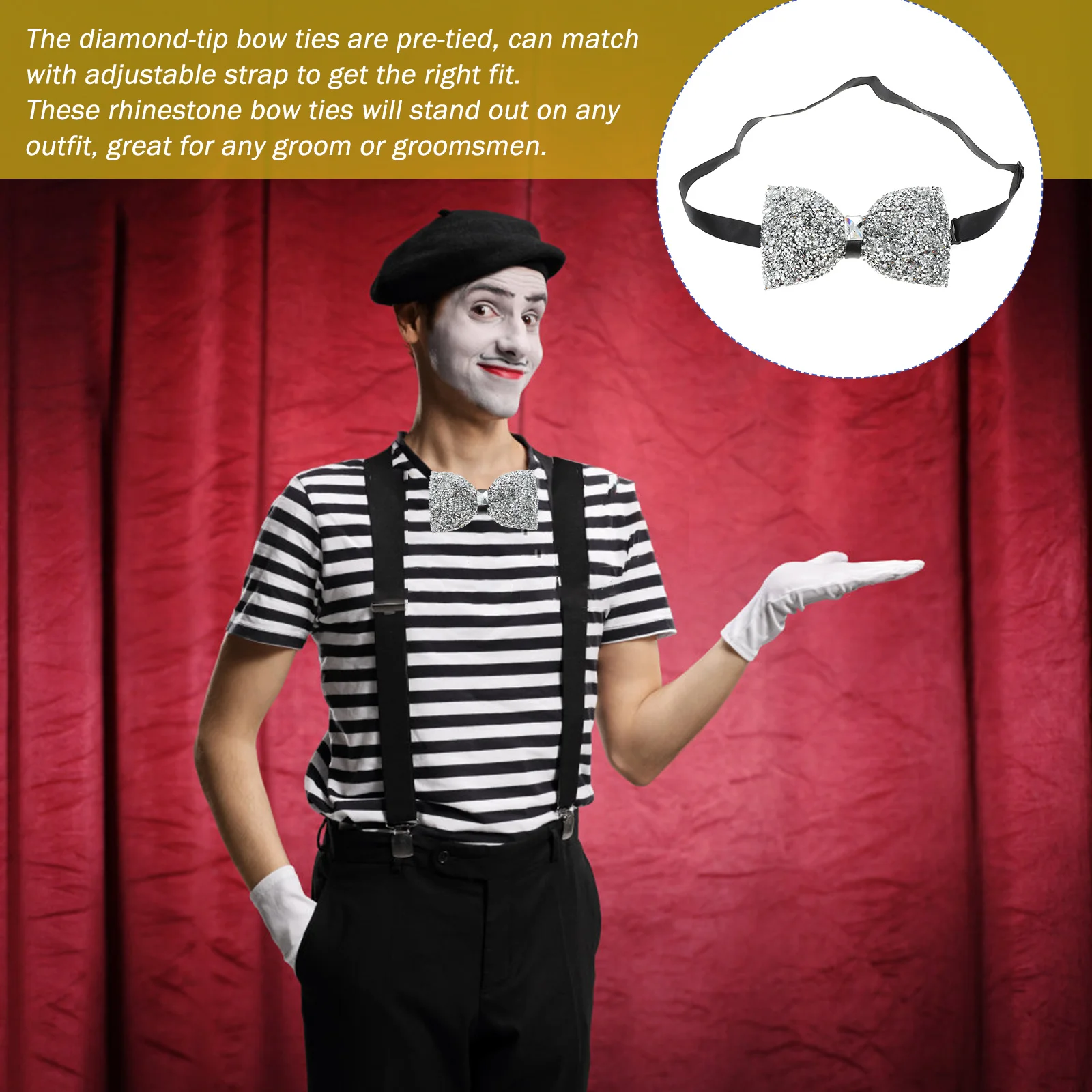 2pcs Rhinestone Bow Ties Pre-Tied Adjustable Clip Fastening For Wedding Party Banquet Men Boy Formal Wear Accessory
2pcs Rhinestone Bow Ties Pre-Tied Adjustable Clip Fastening For Wedding Party Banquet Men Boy Formal Wear Accessory