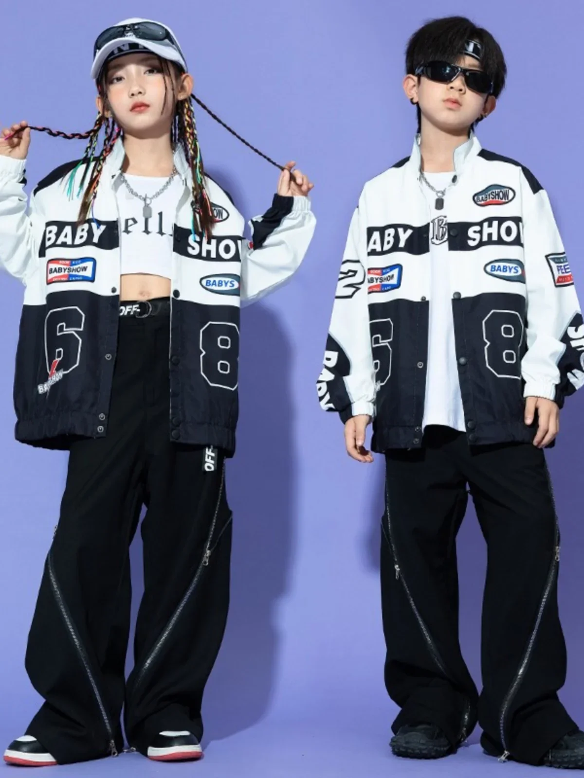 hiphop motorcycle clothing coat girls' fashion brand jazz dance performance wear catwalk
hiphop motorcycle clothing coat girls' fashion brand jazz dance performance wear catwalk