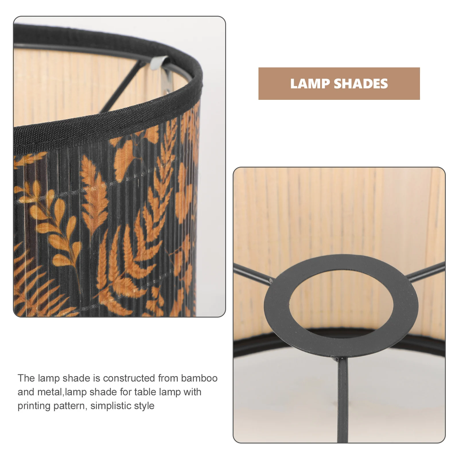 Bamboo Lampshade Wicker Printed Leaf Decorative Dust Guard Sturdy Modern Vintage Replacement Table Floor Light Shades for Home
Bamboo Lampshade Wicker Printed Leaf Decorative Dust Guard Sturdy Modern Vintage Replacement Table Floor Light Shades for Home