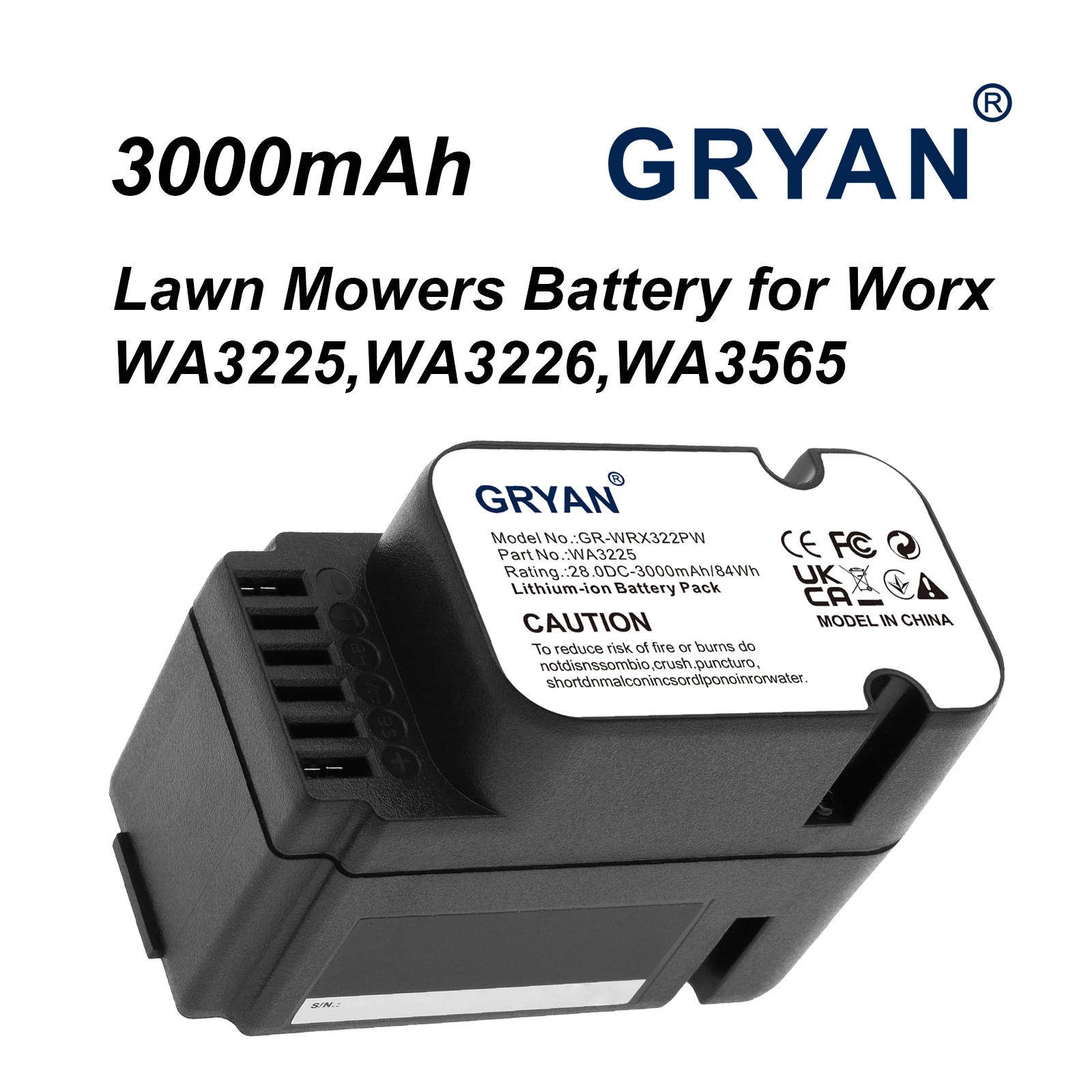 Lawn Mowers 3000mAh Battery for Worx Landroid WG798E, Landroid WR111MI, Landroid WR113MI, lawnmower WG783E,WG756E, WG757E
Lawn Mowers 3000mAh Battery for Worx Landroid WG798E, Landroid WR111MI, Landroid WR113MI, lawnmower WG783E,WG756E, WG757E
