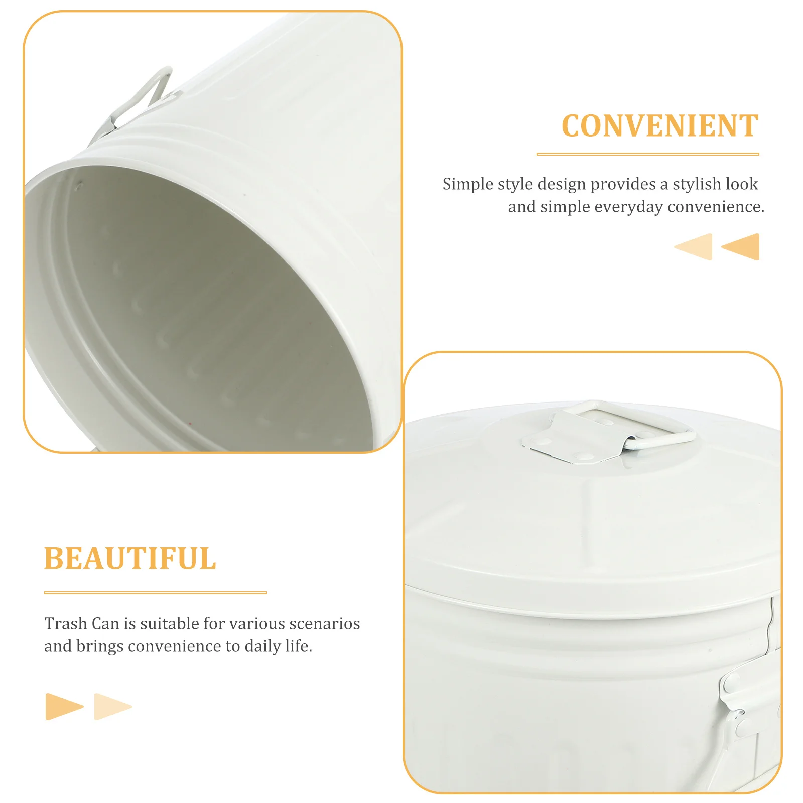 Metal Wastebasket Large Capacity Round Trash Can Thick Iron Construction for Office Kitchen Bathroom Outdoor Use
Metal Wastebasket Large Capacity Round Trash Can Thick Iron Construction for Office Kitchen Bathroom Outdoor Use