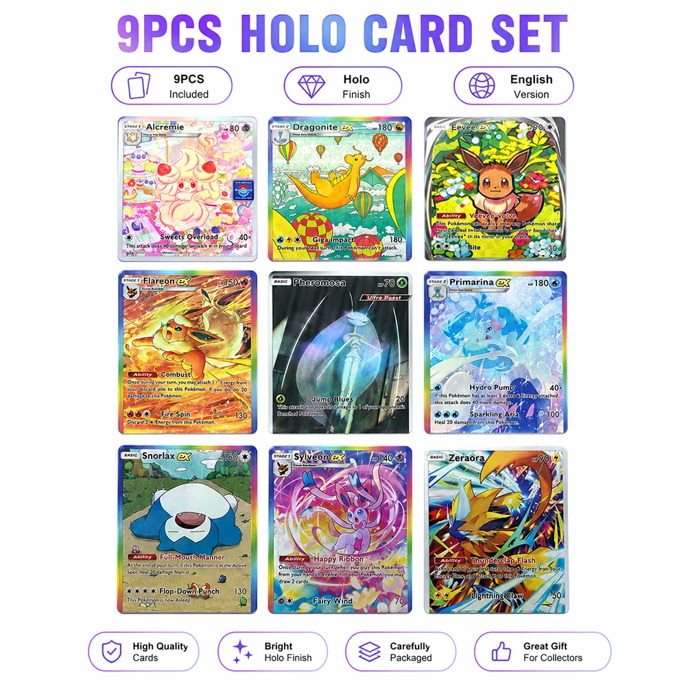 Anime PTCG Premium Holographic Trading Card Set Full Art Collector Edition Buzzwole Guzzlord Tapu Koko Silvally Collecting Gifts
Anime PTCG Premium Holographic Trading Card Set Full Art Collector Edition Buzzwole Guzzlord Tapu Koko Silvally Collecting Gifts