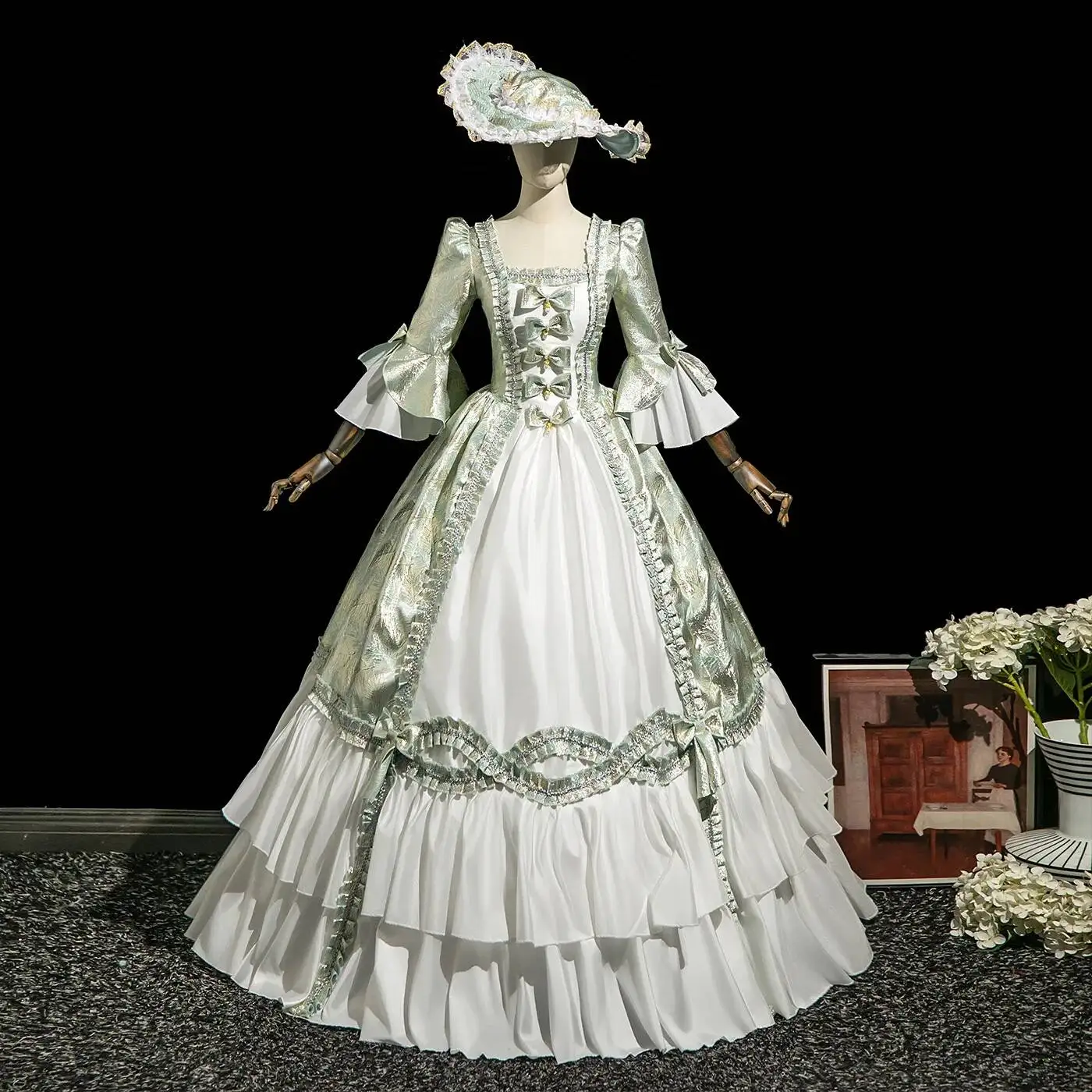 Хэллоуин Средневековая французская картина маслом Дворцовое платье Макияж Бал Сценическое платье Косплей Костюм Платье Вечернее платье
Хэллоуин Средневековая французская картина маслом Дворцовое платье Макияж Бал Сценическое платье Косплей Костюм Платье Вечернее платье