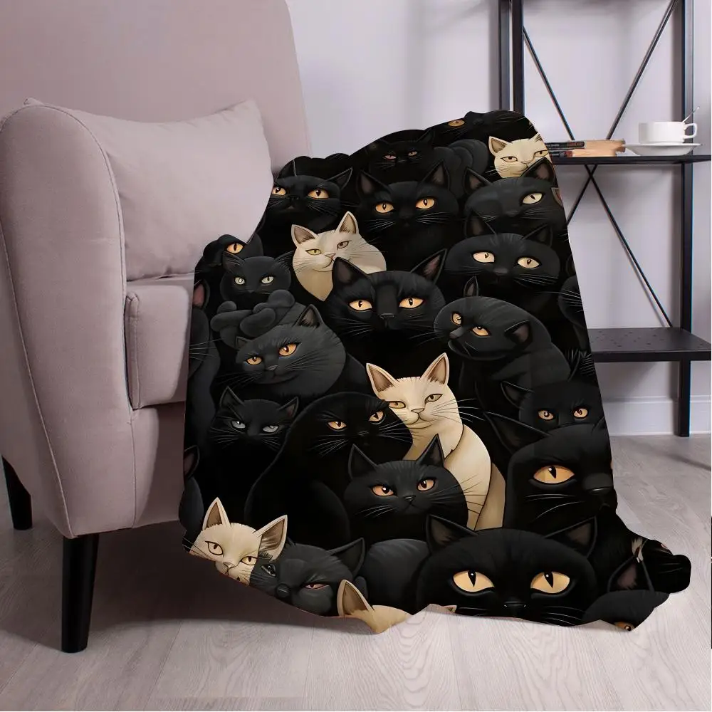 Cluster of black cats Throw Blanket Aesthetic Art Flannel Blanket Portable Home Travel Camping Sofa Picnic Thickening Flannel B
Cluster of black cats Throw Blanket Aesthetic Art Flannel Blanket Portable Home Travel Camping Sofa Picnic Thickening Flannel B