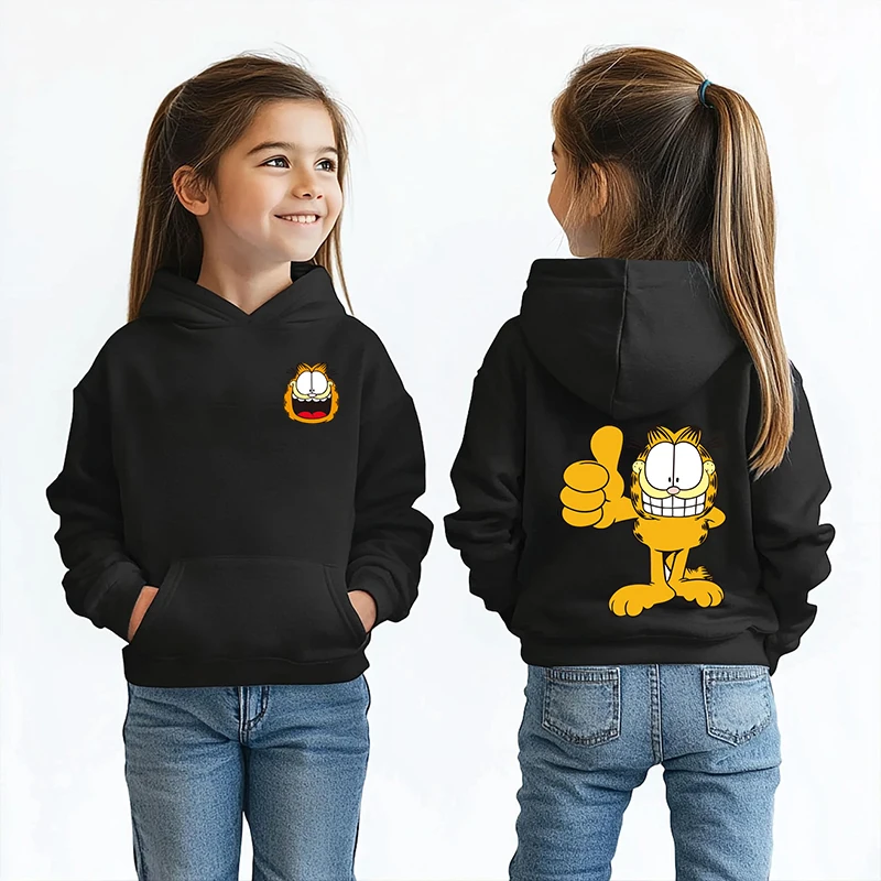 Garfield printed kids hoodie autumn and winter plus velvet sweater black sports top for girls
Garfield printed kids hoodie autumn and winter plus velvet sweater black sports top for girls