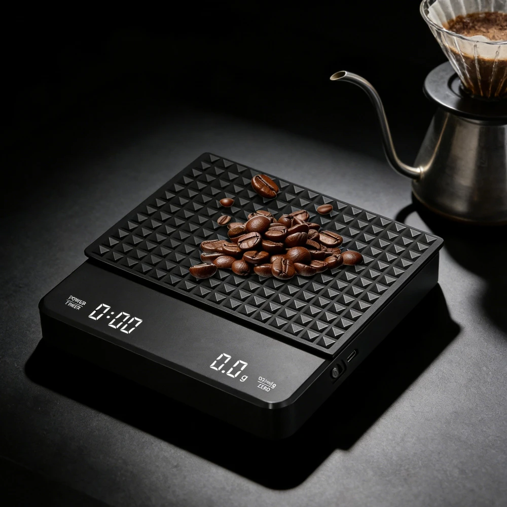 Digital Coffee Scale LED Screen 0.1g High Accuracy Kitchen Espresso Brewing Measuring Timer Electronic Coffee Scale
Digital Coffee Scale LED Screen 0.1g High Accuracy Kitchen Espresso Brewing Measuring Timer Electronic Coffee Scale