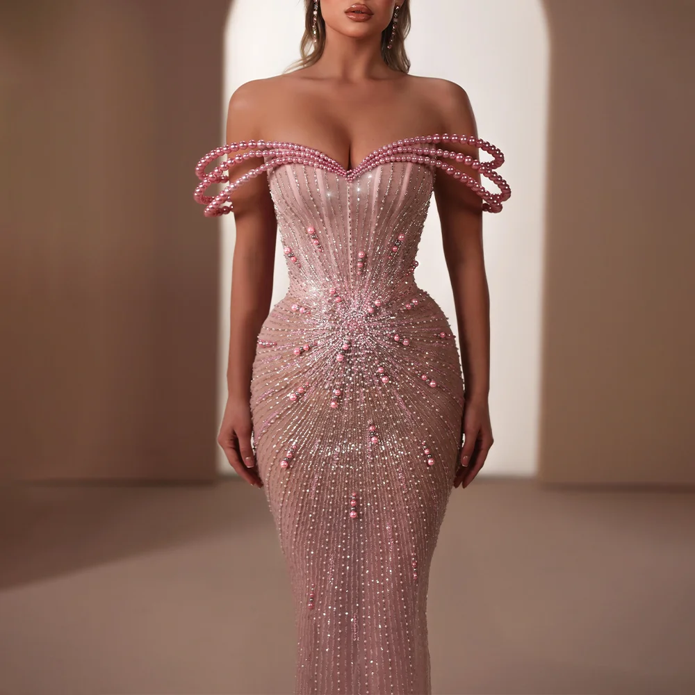Pink Sequins Beadind Evening Dresses Party Prom Gowns Floor-Length Trumpet Off-Shoulder Beads Evening Prom Dresses Customized
Pink Sequins Beadind Evening Dresses Party Prom Gowns Floor-Length Trumpet Off-Shoulder Beads Evening Prom Dresses Customized