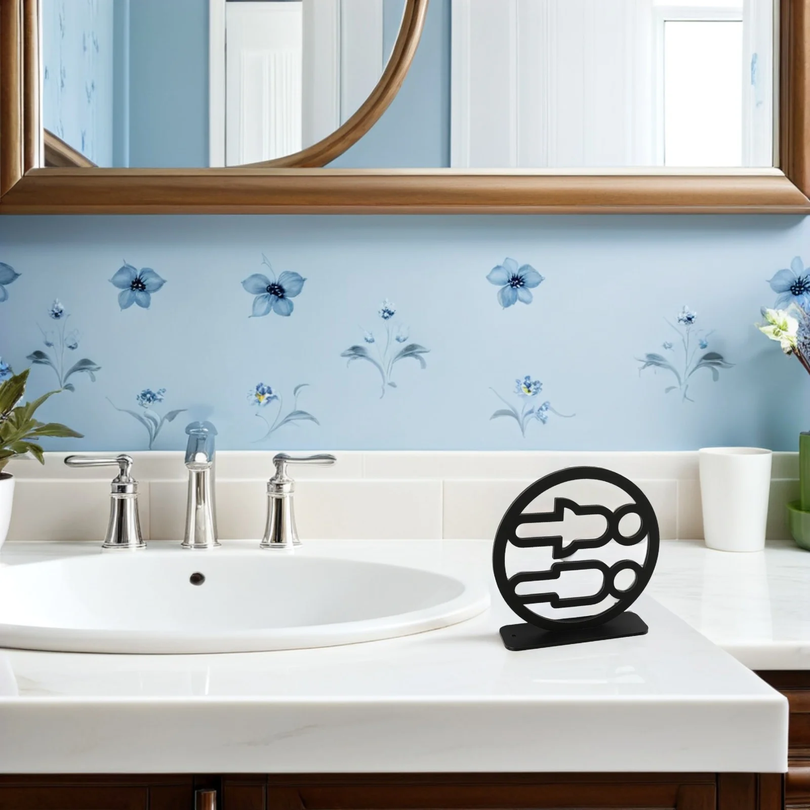 2Pcs Washroom Sign - Modern Black Acrylic Double-Sided Toilet Plaque for Business Office Public Restroom Men Women Wall Hanging
2Pcs Washroom Sign - Modern Black Acrylic Double-Sided Toilet Plaque for Business Office Public Restroom Men Women Wall Hanging