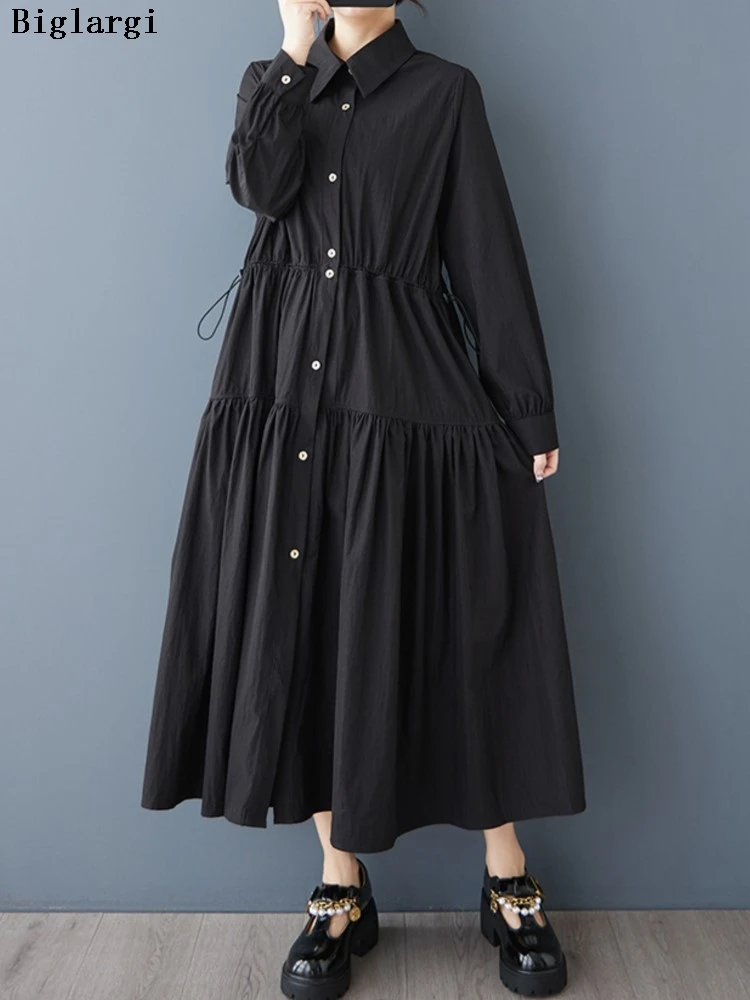 Oversized Spring A-Line Shirt Dress Women Ruffle Pleated Loose Fashion Ladies Shirts Dresses Long Sleeve Woman Long Dress
Oversized Spring A-Line Shirt Dress Women Ruffle Pleated Loose Fashion Ladies Shirts Dresses Long Sleeve Woman Long Dress