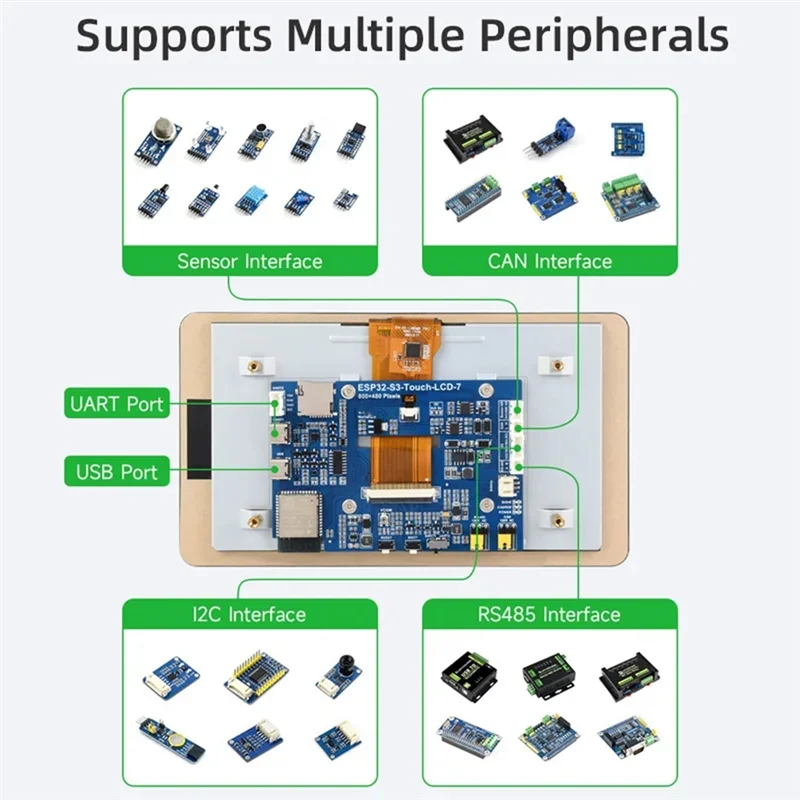 Durable-ESP32-S3 7 Inch Capacitive Touch Display Development Board With Case Bracket, 5-Point Touch, Supports Wifi Bluetooth,ESP
Durable-ESP32-S3 7 Inch Capacitive Touch Display Development Board With Case Bracket, 5-Point Touch, Supports Wifi Bluetooth,ESP