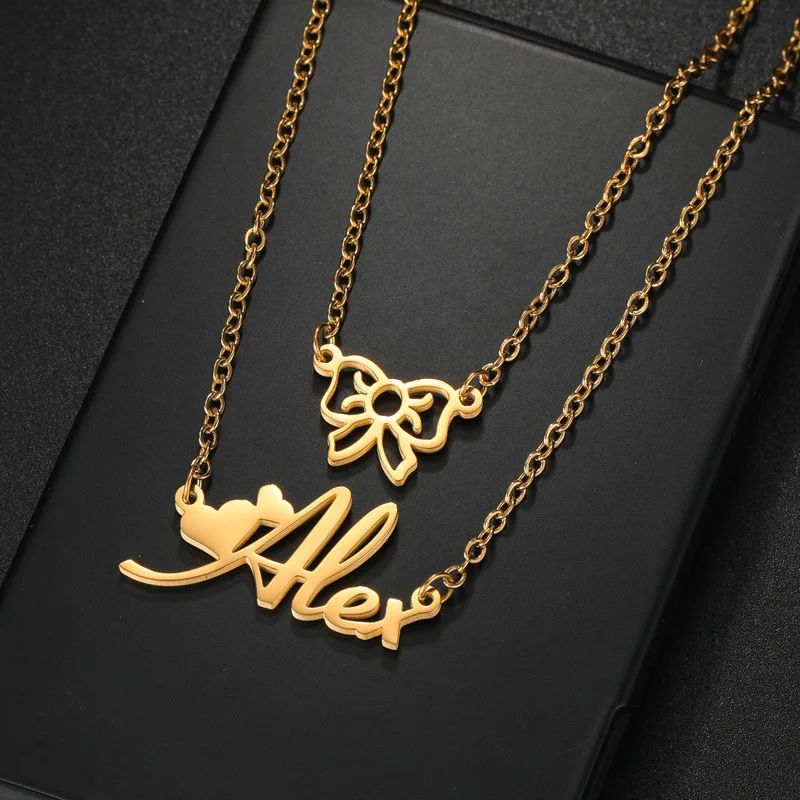 Simple Fashion Chain Jewelry Female Personalized Hollow Bowknot Letter Stainless Steel Pendant Custom Name Necklace Dropshipping
Simple Fashion Chain Jewelry Female Personalized Hollow Bowknot Letter Stainless Steel Pendant Custom Name Necklace Dropshipping
