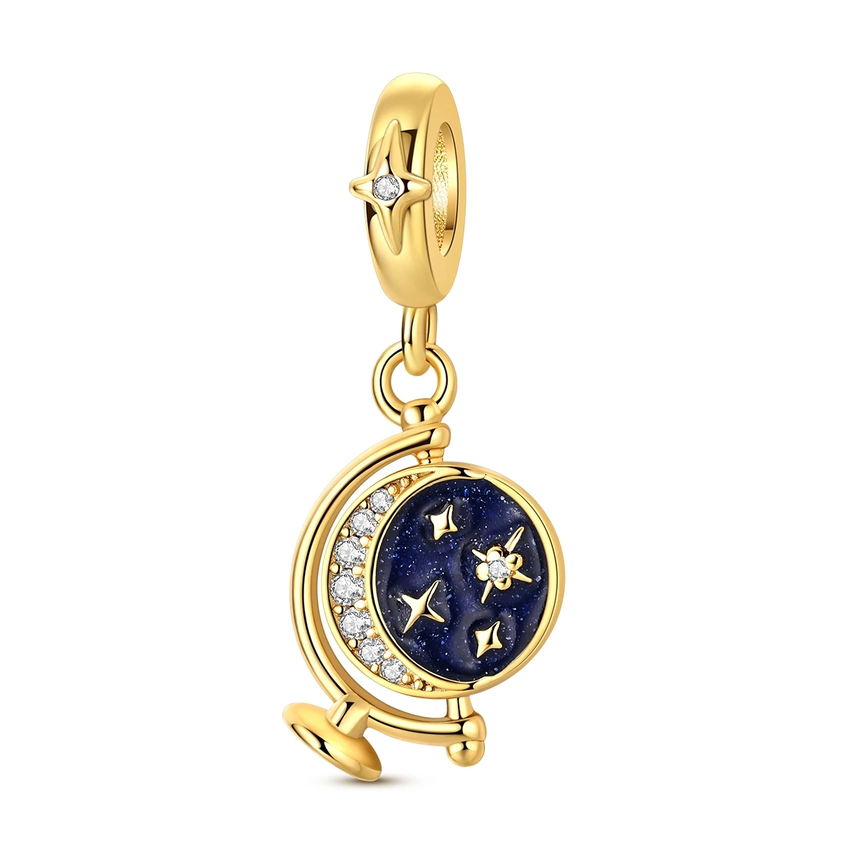 925 Sterling Silver Charm Golden Luminous Globe Flippable Pendant For Woman Fit Original Bracelet Making Fine Jewelry
925 Sterling Silver Charm Golden Luminous Globe Flippable Pendant For Woman Fit Original Bracelet Making Fine Jewelry