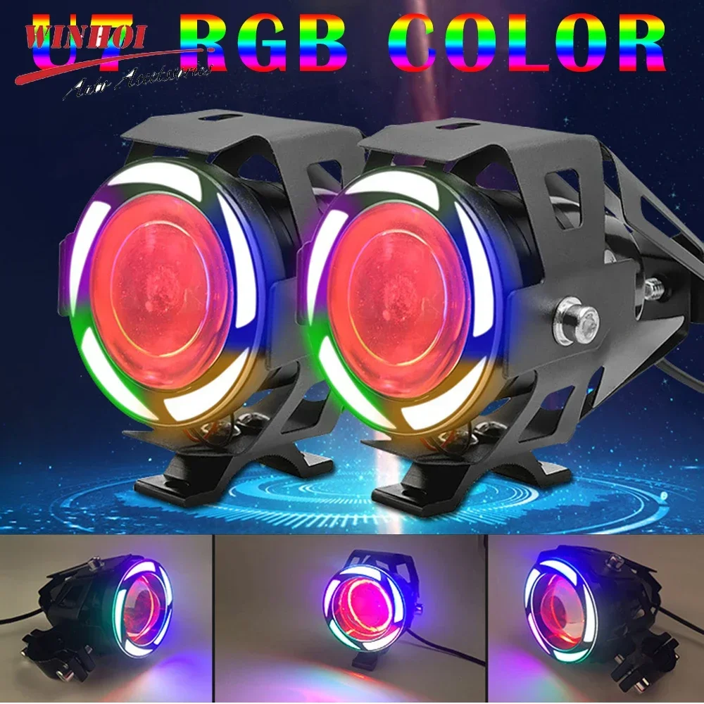 Разноцветные светодиодные фары RGB для мотоциклов с углами, U7, противотуманные дополнительные фары для мотоциклов, дополнительные прожекторы 12-80 в
Разноцветные светодиодные фары RGB для мотоциклов с углами, U7, противотуманные дополнительные фары для мотоциклов, дополнительные прожекторы 12-80 в
