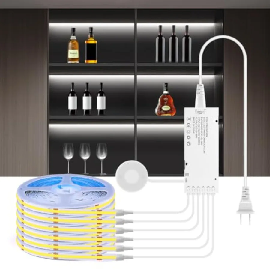 Cabinet Light, LED Strip Lights, 6-in-1 12V COB Under Cabinet Lighting with Penetrable Touch Dimming, Energy-Efficient, for Win
Cabinet Light, LED Strip Lights, 6-in-1 12V COB Under Cabinet Lighting with Penetrable Touch Dimming, Energy-Efficient, for Win
