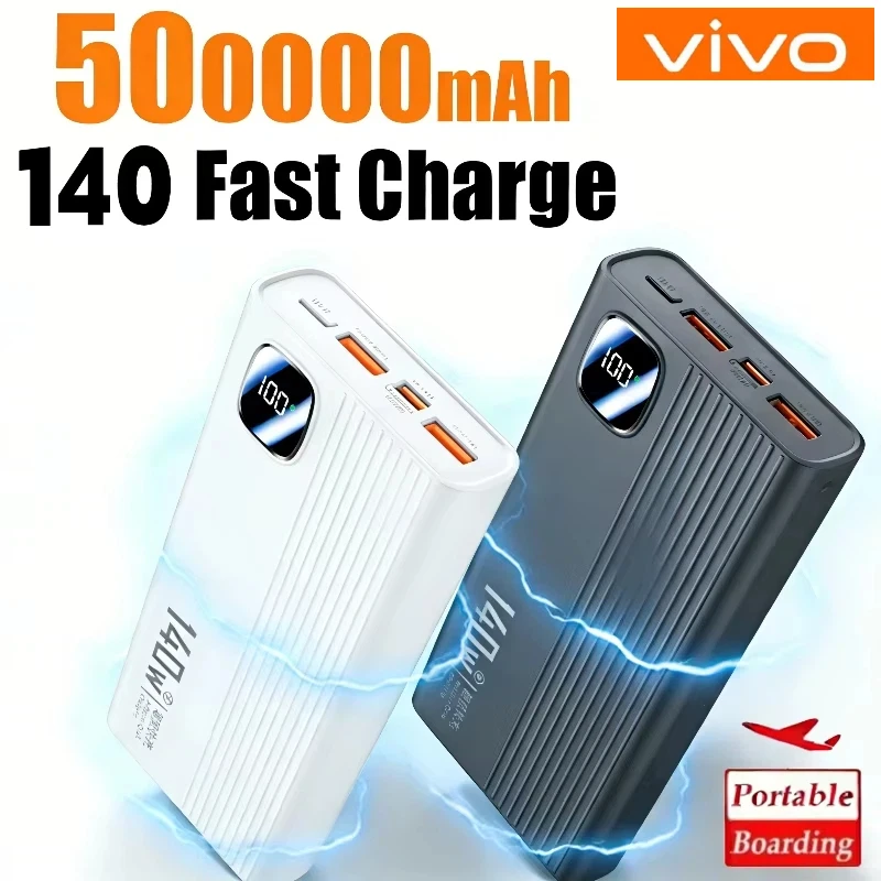 Портативный внешний аккумулятор VIVO 140W 500000 мАч с большой емкостью, 4-в-1 кабелем, интеллектуальным цифровым дисплеем и подсветкой для iPhone и Huawei
Портативный внешний аккумулятор VIVO 140W 500000 мАч с большой емкостью, 4-в-1 кабелем, интеллектуальным цифровым дисплеем и подсветкой для iPhone и Huawei