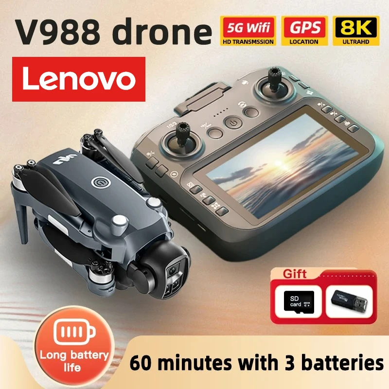 Lenovo V988 Drone 4K HD Camera 360°Obstacle Avoidance Brushless 5G WIFI FPV GPS Quadcopter FPV RC Dron Toy with Big Screen
Lenovo V988 Drone 4K HD Camera 360°Obstacle Avoidance Brushless 5G WIFI FPV GPS Quadcopter FPV RC Dron Toy with Big Screen