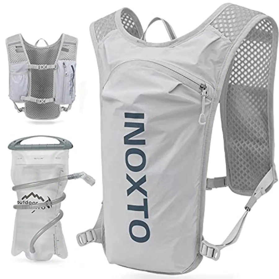 INOXTO Running Hydration Vest Backpack, Lightweight Insulated Pack with 1.5L Water Bladder Bag Daypack for Hiking Trail Running
INOXTO Running Hydration Vest Backpack, Lightweight Insulated Pack with 1.5L Water Bladder Bag Daypack for Hiking Trail Running