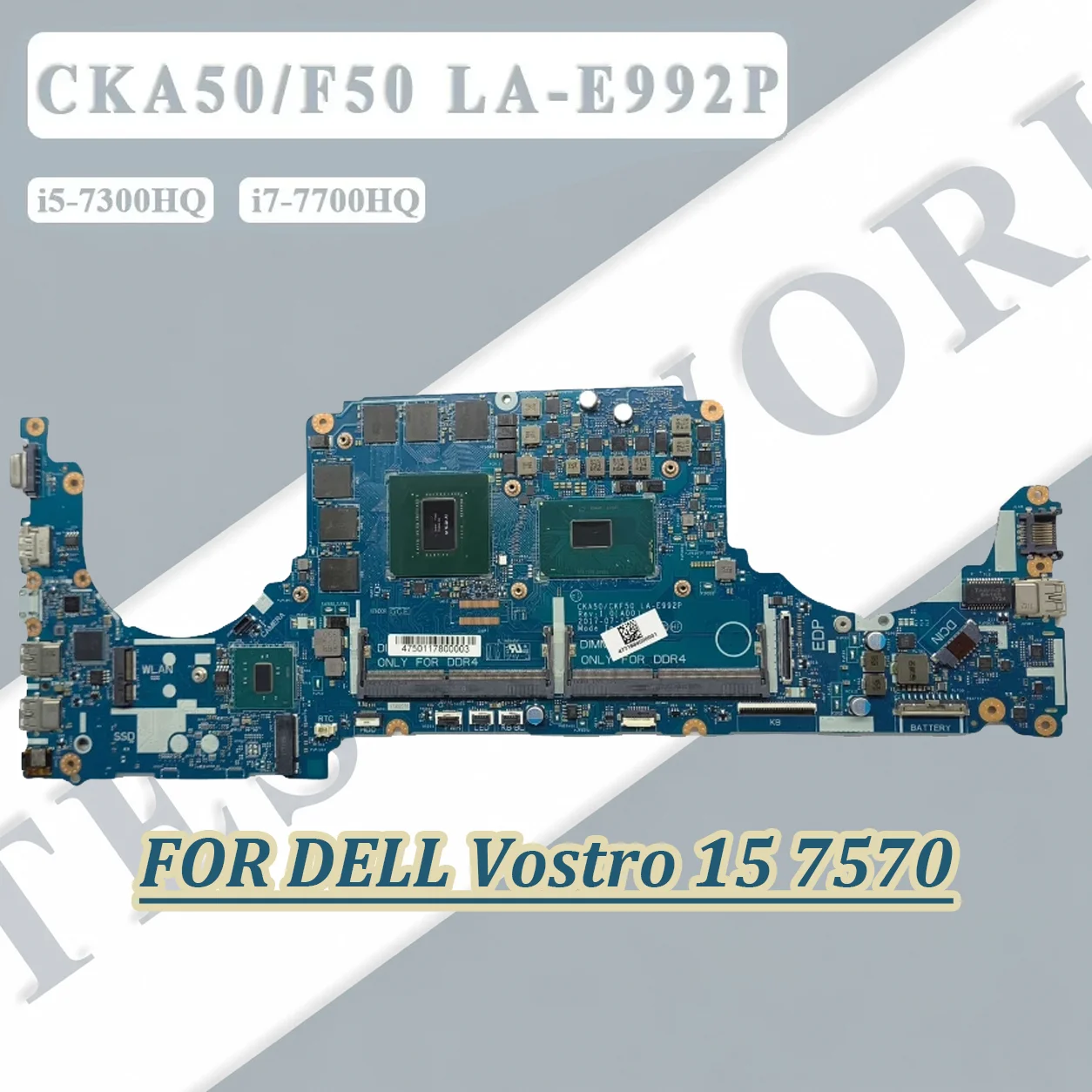 0K6GMV 0DP02C for Dell Vostro 15 7570 Laptop Motherboard Notebook Mainboard W/ i5-7300HQ i7-7700HQ CPU GTX 1060 6GB LA-E992P
0K6GMV 0DP02C for Dell Vostro 15 7570 Laptop Motherboard Notebook Mainboard W/ i5-7300HQ i7-7700HQ CPU GTX 1060 6GB LA-E992P
