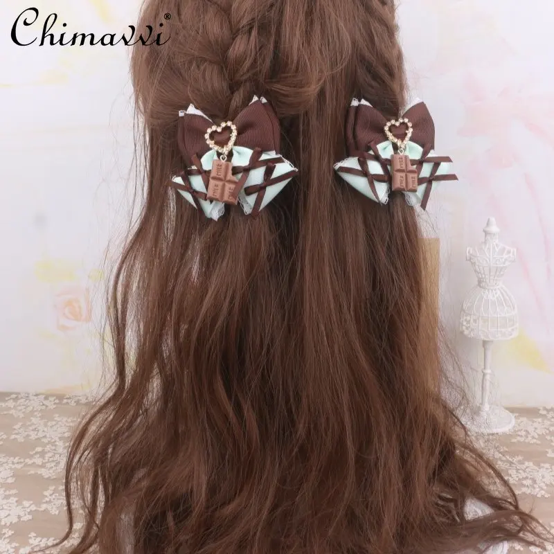 Japanese Style Lace Thin and Sweet Fork Heart Pendant Lace Edge Bows Edge Clip Hairpin Headwear Sweet Girl Elegant Y2k Headwear
Japanese Style Lace Thin and Sweet Fork Heart Pendant Lace Edge Bows Edge Clip Hairpin Headwear Sweet Girl Elegant Y2k Headwear