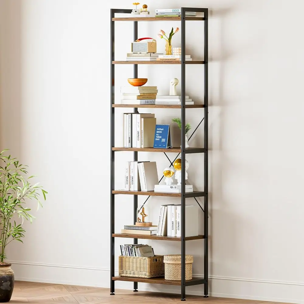 7-Tier Tall Wooden Bookshelf - Storage Organizer for Home, Bedroom, Living Room, Office, Kitchen with Vintage Style
7-Tier Tall Wooden Bookshelf - Storage Organizer for Home, Bedroom, Living Room, Office, Kitchen with Vintage Style