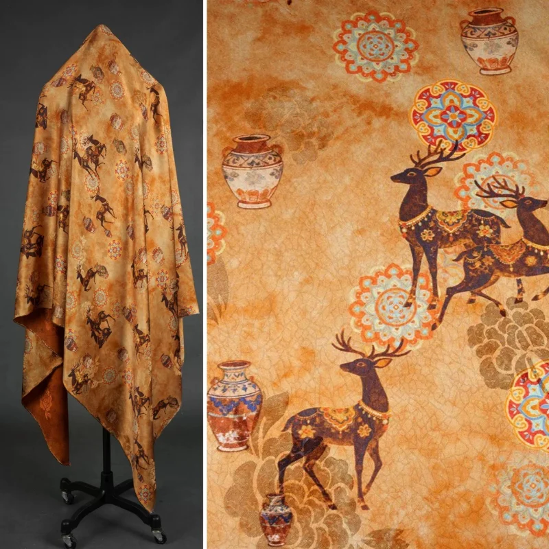 Orange Yellow Dunhuang Jinlu Floral Pattern Jacquard Fabric Dress Hanfu Qipao Breathable Handmade Sewing DIY Home Craft Material
Orange Yellow Dunhuang Jinlu Floral Pattern Jacquard Fabric Dress Hanfu Qipao Breathable Handmade Sewing DIY Home Craft Material