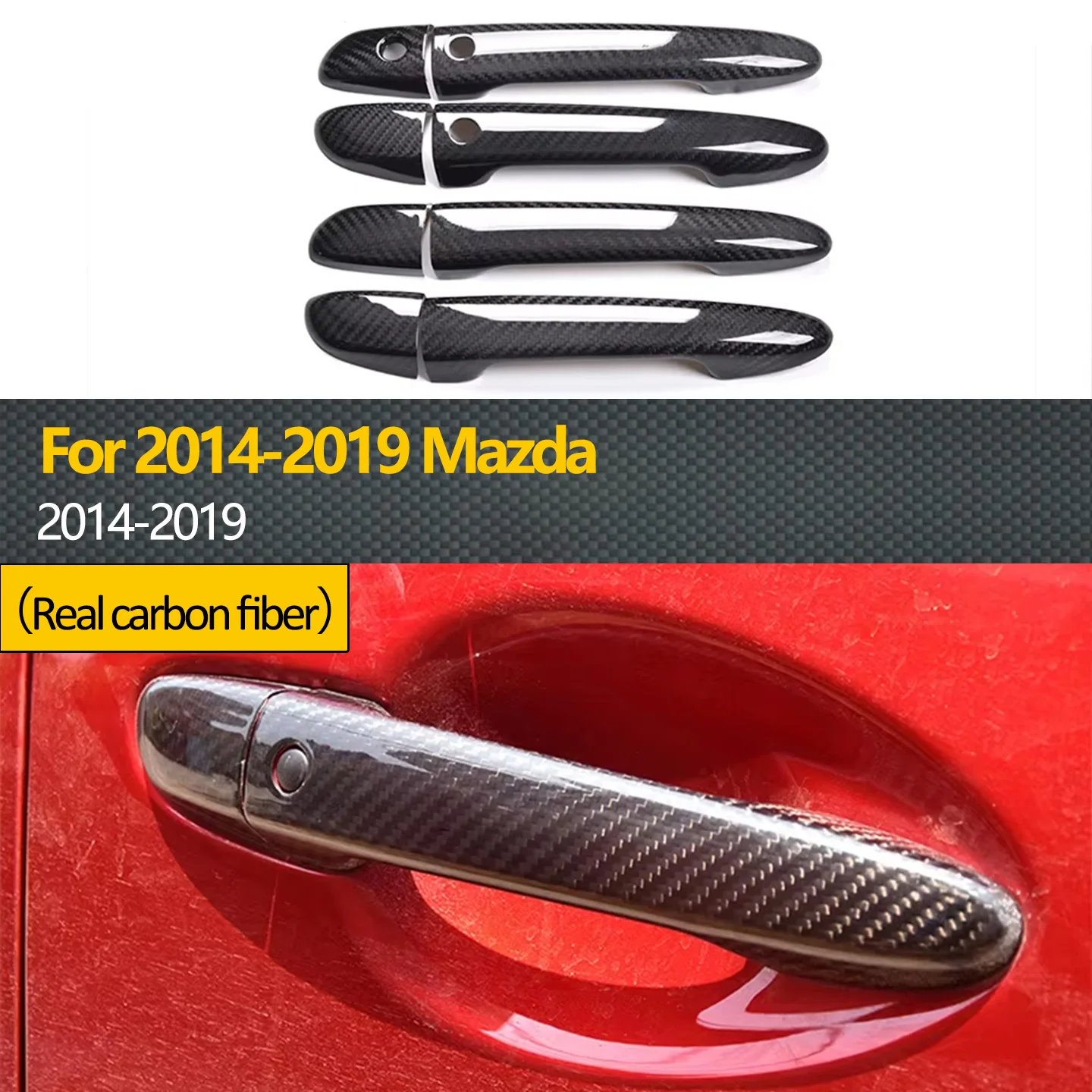 For 2014-2019 Mazda 4-Piece Set of Dry Carbon Fiber Door Handles, Car Side Door Handles, Cover Trim, Trim Trim, Trim Cover
For 2014-2019 Mazda 4-Piece Set of Dry Carbon Fiber Door Handles, Car Side Door Handles, Cover Trim, Trim Trim, Trim Cover