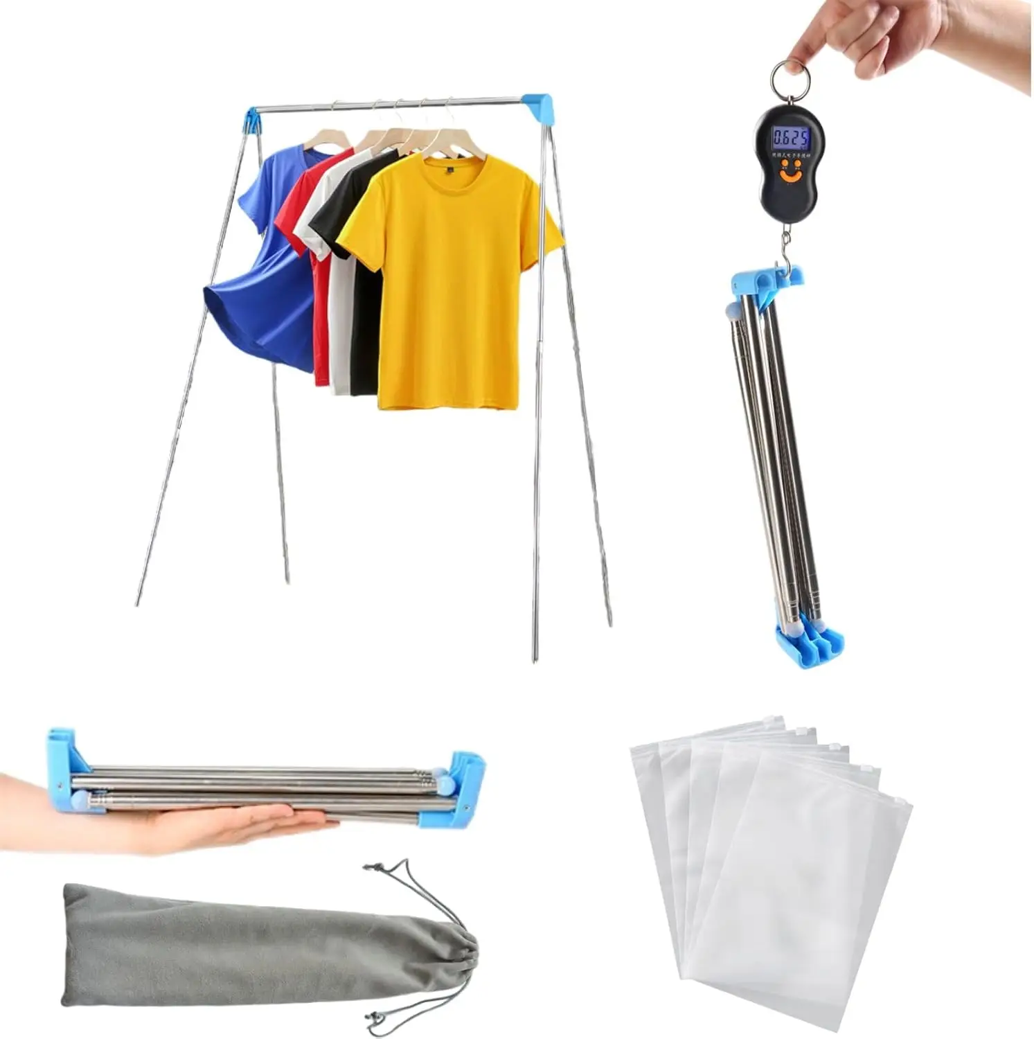 4-Legged Clothes Drying Rack Foldable Double Dryer Rack with 20 Clips Outdoor Laundry Drying Rack with 4 Pulleys Collapsible Dry
4-Legged Clothes Drying Rack Foldable Double Dryer Rack with 20 Clips Outdoor Laundry Drying Rack with 4 Pulleys Collapsible Dry