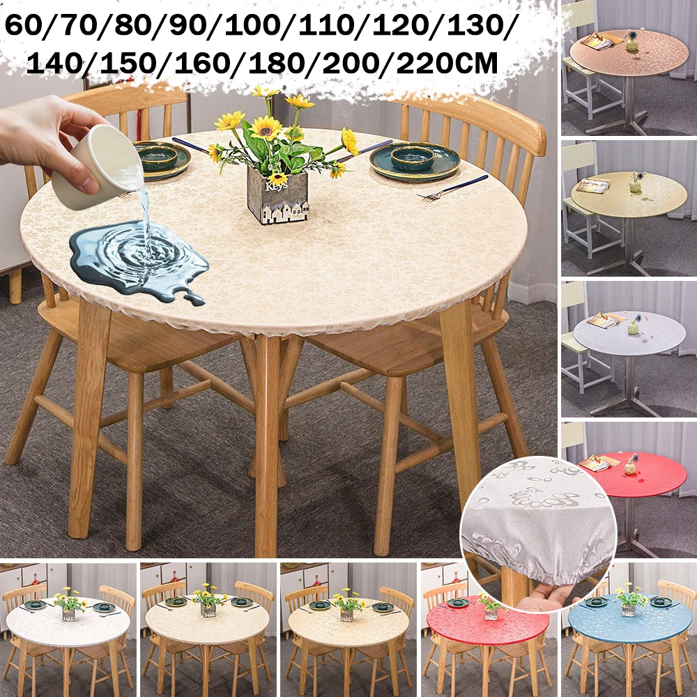 Круглая водонепроницаемая скатерть-чехол с эластичными краями из ПВХ, маслоотталкивающая, для вечеринок, свадеб, кухни, обеденного стола.
Круглая водонепроницаемая скатерть-чехол с эластичными краями из ПВХ, маслоотталкивающая, для вечеринок, свадеб, кухни, обеденного стола.