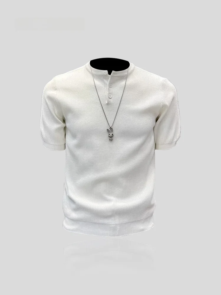 Cooling Knitted Short Sleeve Shirt Men's Summer Fashion Sun Protection High End T-Shirt Henry Collar Cotton Regular Fit
Cooling Knitted Short Sleeve Shirt Men's Summer Fashion Sun Protection High End T-Shirt Henry Collar Cotton Regular Fit