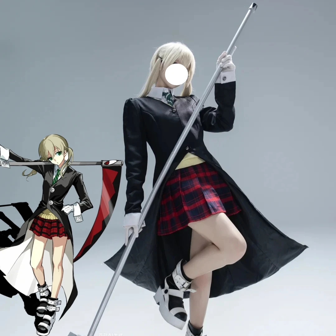 Maka Albarn Cosplay School Uniform Costume Anime Soul Eater Black Long Tailcoat White Shirt Striped Tie Red Skirt for women
Maka Albarn Cosplay School Uniform Costume Anime Soul Eater Black Long Tailcoat White Shirt Striped Tie Red Skirt for women