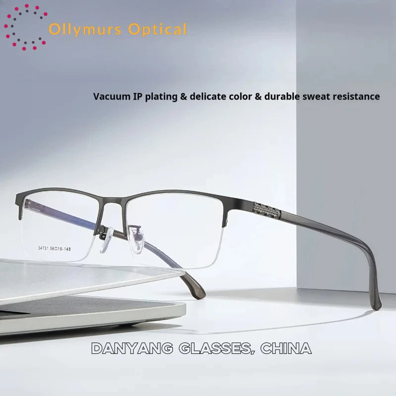 OLLYMURS Popular Men's Business Casual Glasses Retro Optical Eyewear Big Size Half Frame Optical Prescription Eyeglasses 34731
OLLYMURS Popular Men's Business Casual Glasses Retro Optical Eyewear Big Size Half Frame Optical Prescription Eyeglasses 34731