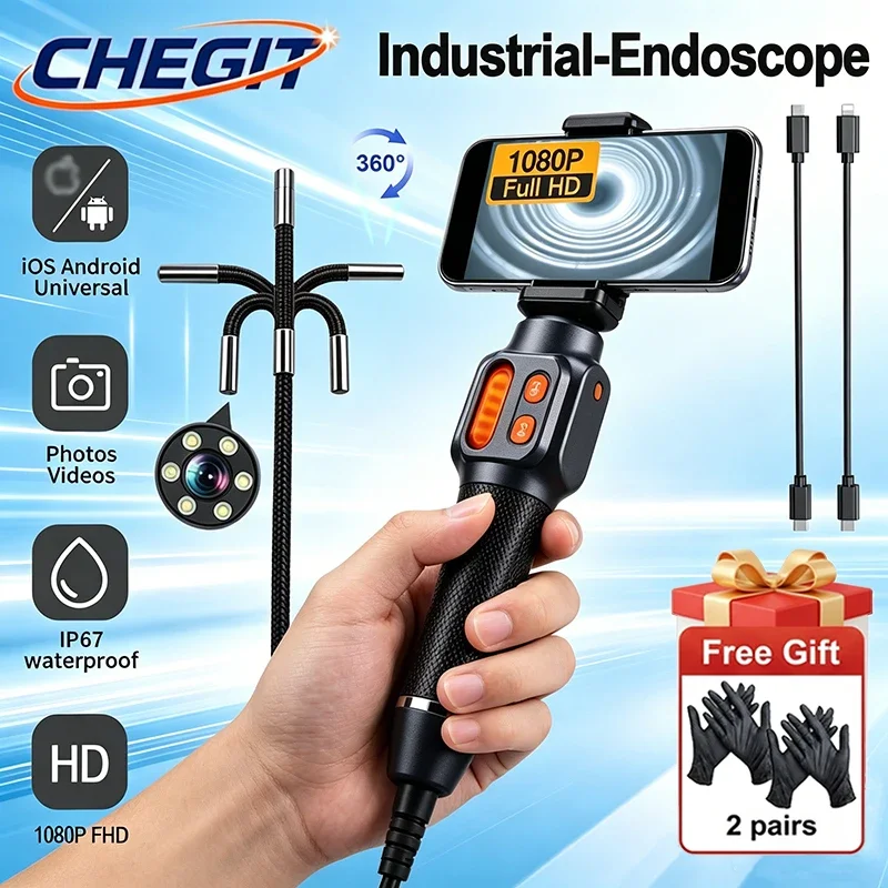 360° Articulating 1080P HD Endoscope Camera Borescope Inspection Camera Digital Microscope For Android/iOS Phone Home use
360° Articulating 1080P HD Endoscope Camera Borescope Inspection Camera Digital Microscope For Android/iOS Phone Home use