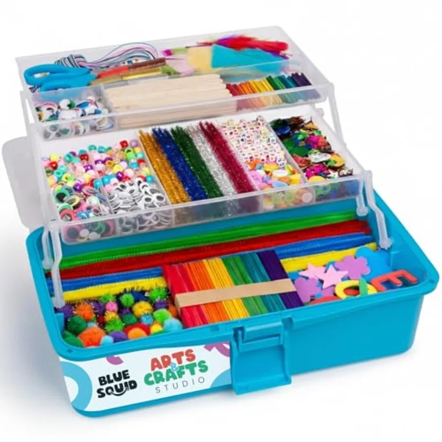 Arts and Crafts Box - 2800+ pcs Deluxe Craft Supplies Box 2 Drawers 18 Compartments Sturdy Handle - Art Crafting Kit Birthday G
Arts and Crafts Box - 2800+ pcs Deluxe Craft Supplies Box 2 Drawers 18 Compartments Sturdy Handle - Art Crafting Kit Birthday G