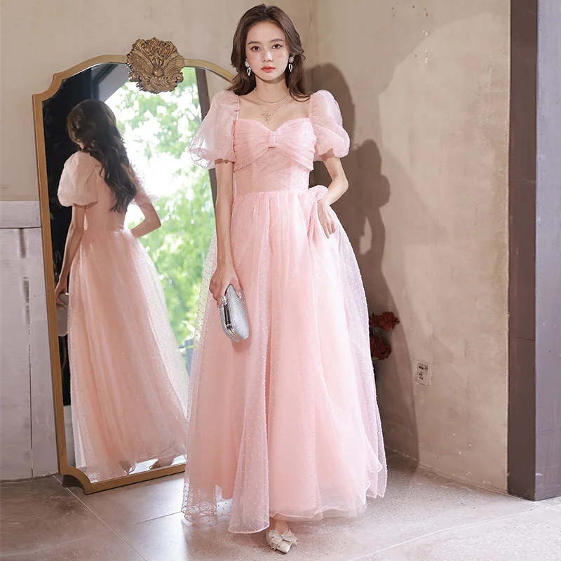 Pink Evening Dress Women Temperament Square Collar Puff Sleeve Quinceanera Gowns Elegant A-Line Birthday Party Dresses
Pink Evening Dress Women Temperament Square Collar Puff Sleeve Quinceanera Gowns Elegant A-Line Birthday Party Dresses
