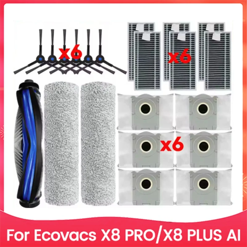 21PCS Roller Side Brush Hepa Filter Dust Bag Replacement For Ecovacs X8 PRO X8 PLUS AI Replacement
21PCS Roller Side Brush Hepa Filter Dust Bag Replacement For Ecovacs X8 PRO X8 PLUS AI Replacement