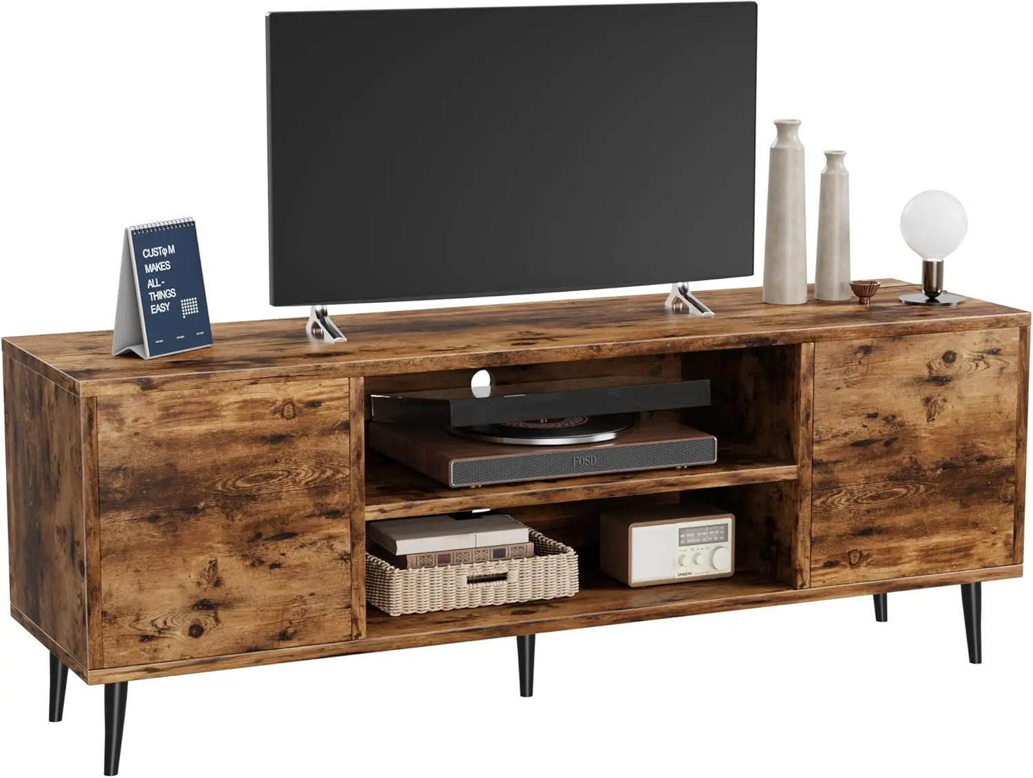 Tv Stand, 58 H Entertainment Center With 2 Doors And 2 Storage Cabinets For Tv Up To 65 H, Tv Console Table For Living Room,
Tv Stand, 58 H Entertainment Center With 2 Doors And 2 Storage Cabinets For Tv Up To 65 H, Tv Console Table For Living Room,