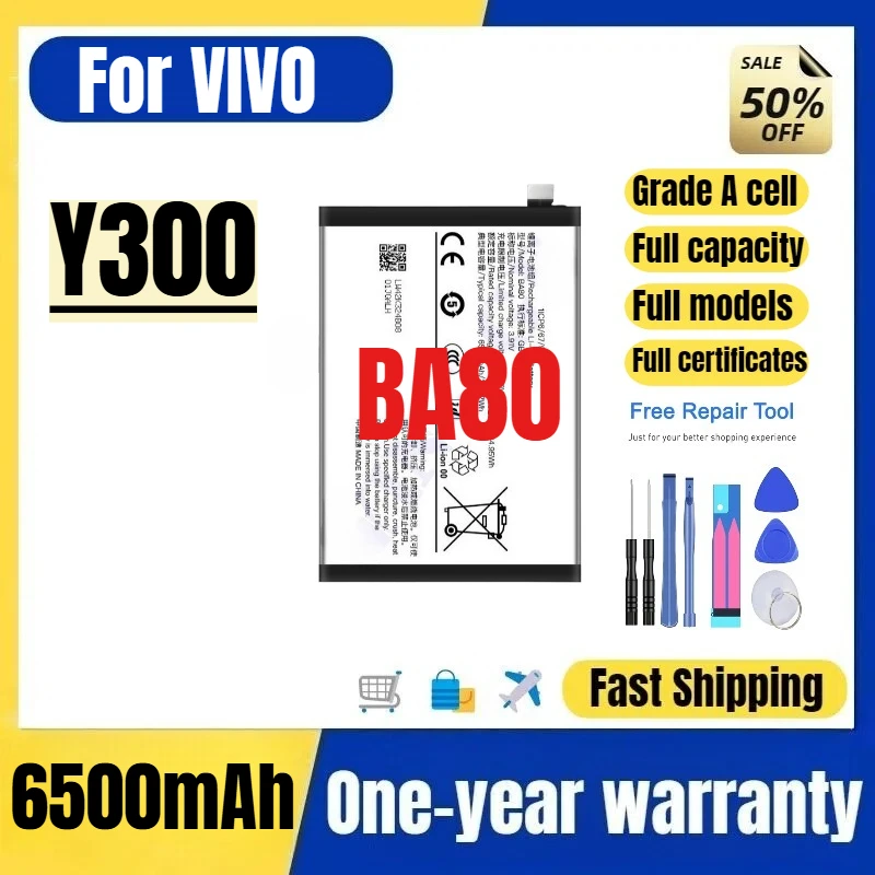 BA80 for VIVO Y300 Mobile Phone Batteries 0 Cycle High Quality High Capacity Battery Replacement Bateria Grade A Cell with Tools
BA80 for VIVO Y300 Mobile Phone Batteries 0 Cycle High Quality High Capacity Battery Replacement Bateria Grade A Cell with Tools